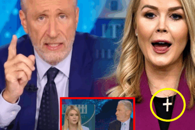 SHOCKING PAYBACK: Jon Stewart Finally Hits Back — And It Was Brutal. Karoline Leavitt Was So Humiliated by Jon Stewart, She Gave Up Her Crooss Necklace.