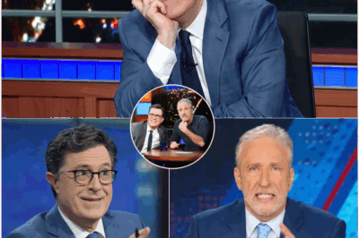 “THEY CANCELED COLBERT. JON STEWART RESPONDED WITH A CHOIR AND FOUR WORDS CBS CAN NEVER ERASE.”