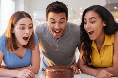 My roommate’s BF walked into the kitchen and asked, ‘Did you eat my chocolate slice?’